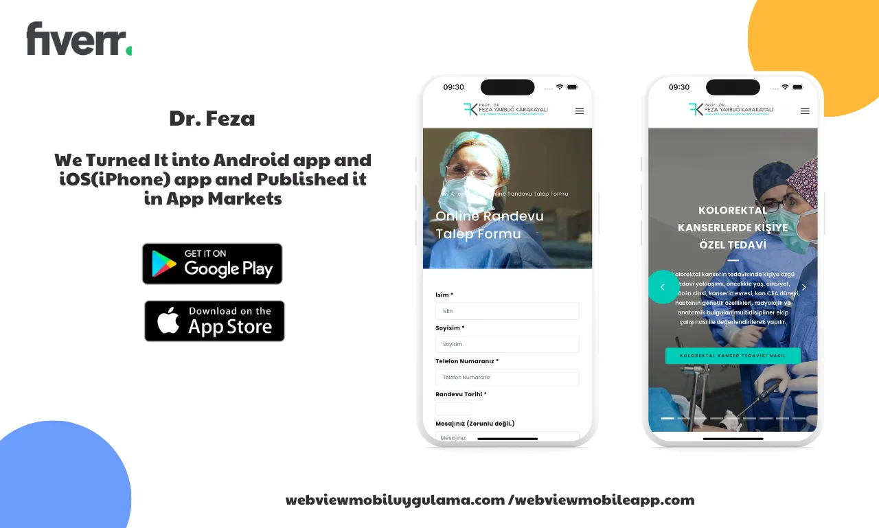 Dr. Feza Android ve iOS Webview Mobil Uygulama