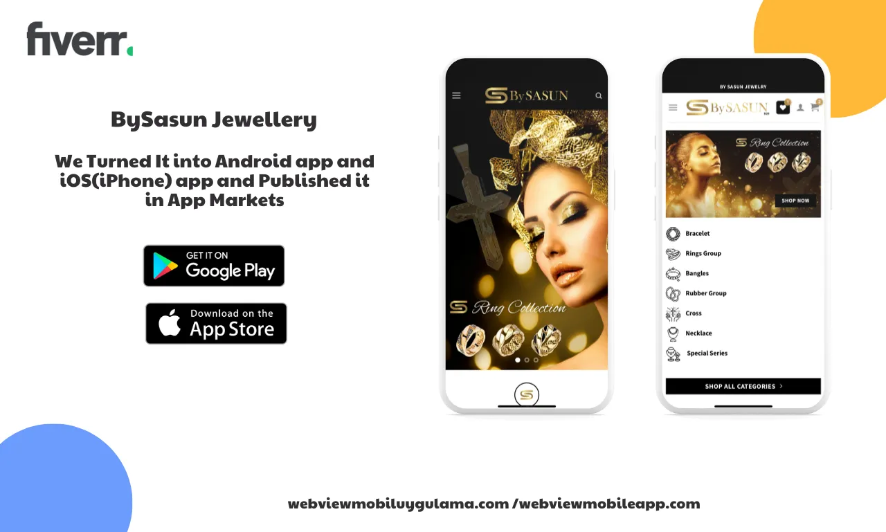 BySasun Jewelery Android ve iOS Webview Mobil Uygulama